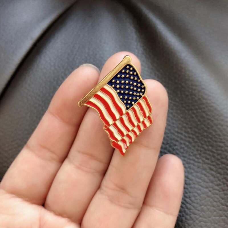 Lapel Pins Supplier - Independence Day Gift United States Flag Brooch