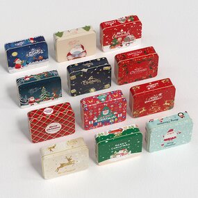Metal Tin Box Supplier - Christmas Gifts Packaging Empty Cans with Lids