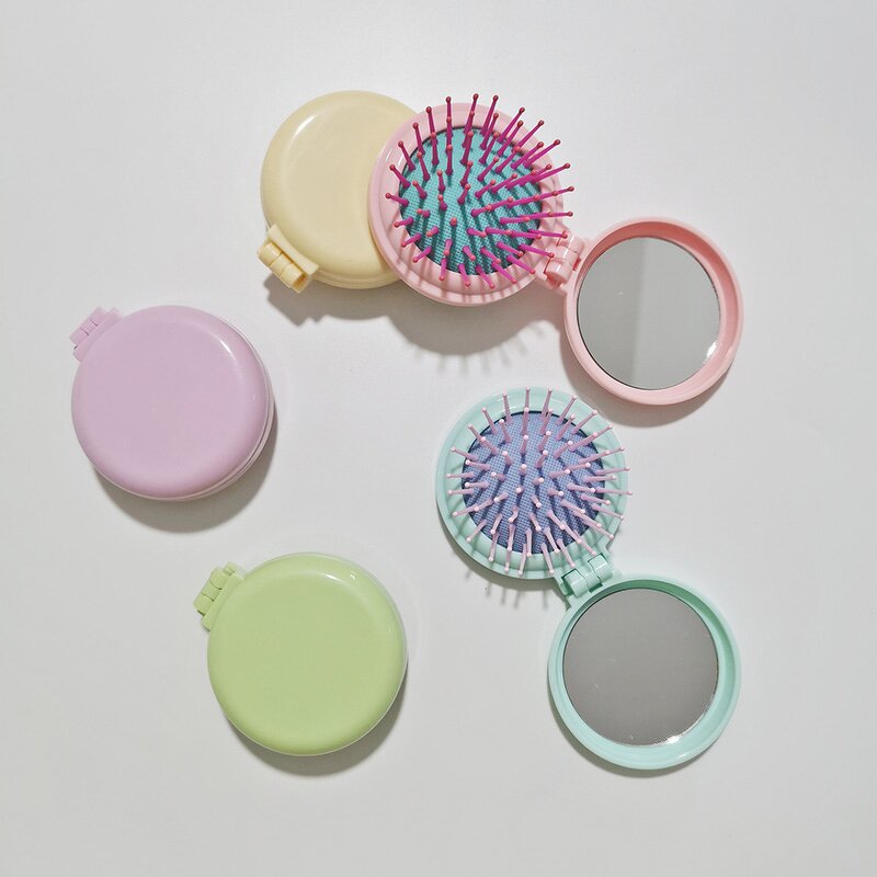 Hair Brush Mirror Supplier - Foldable Travel Round Portable Folding Pocket