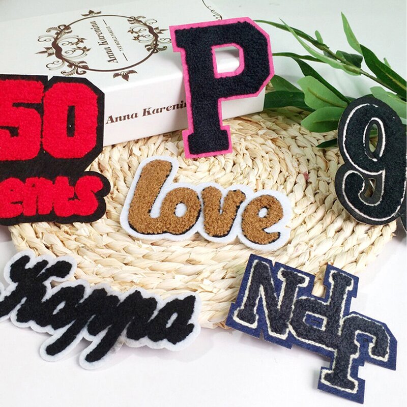 Embroidered Badges Factory - Sew on Number English Alphabet Letter Chenille