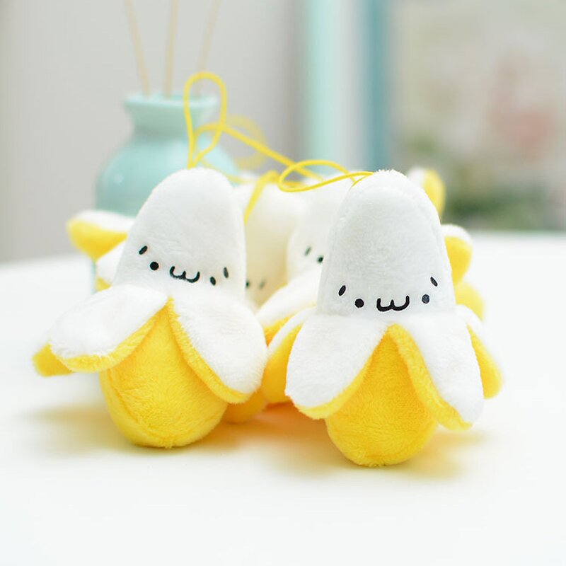 Plush Keychain Supplier - Cute Funny Banana Stuffed Fruit Mini Fluffy