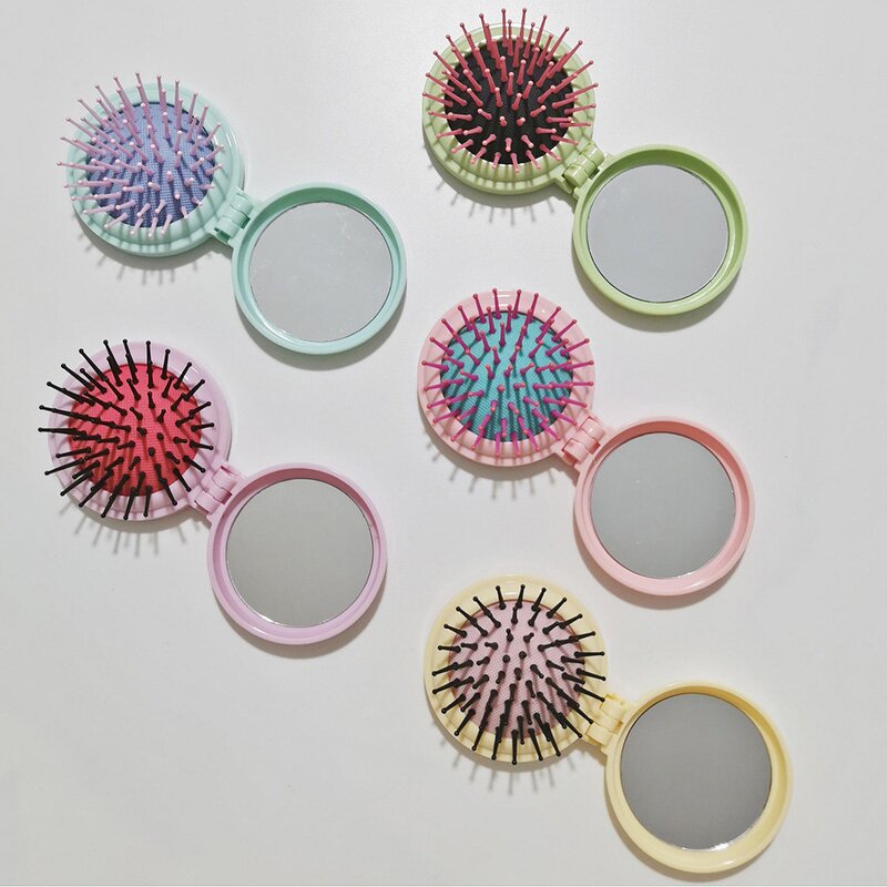 Hair Brush Mirror Supplier - Foldable Travel Round Portable Folding Pocket