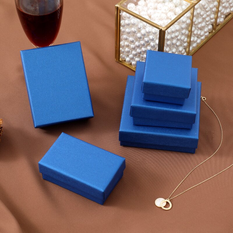 Jewelry Packaging Boxes Supplier - Luxury Peacock Blue Small Cardboard Paper