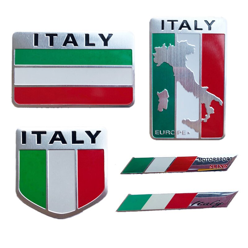 Car Emblem Badges Manufacturer - Italy Flags Aluminum Alloy Custom Logo