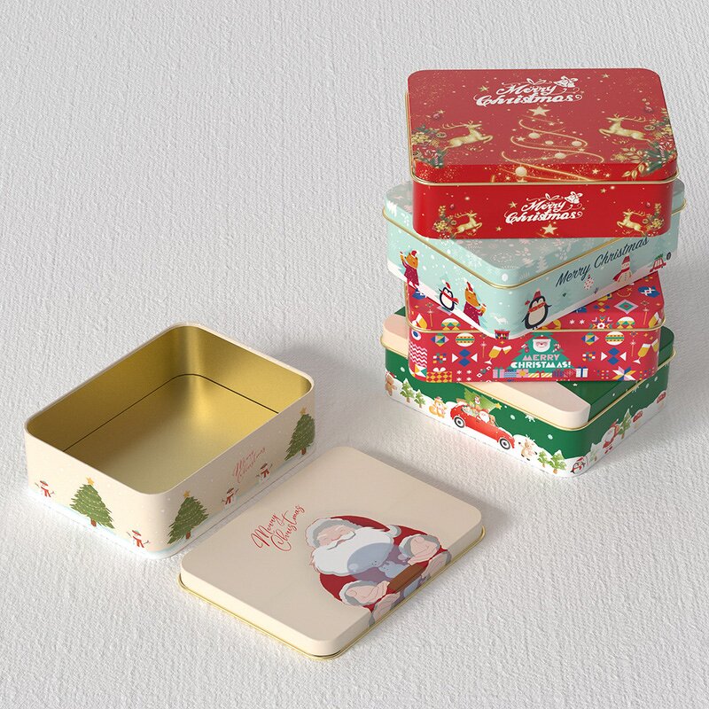 Metal Tin Box Supplier - Christmas Gifts Packaging Empty Cans with Lids
