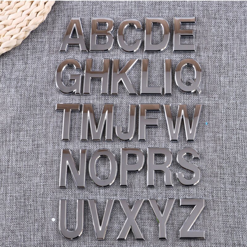 Car Emblem Sticker Supplier - Custom Logo Abs 3D Letter A-Z Self-adhesive