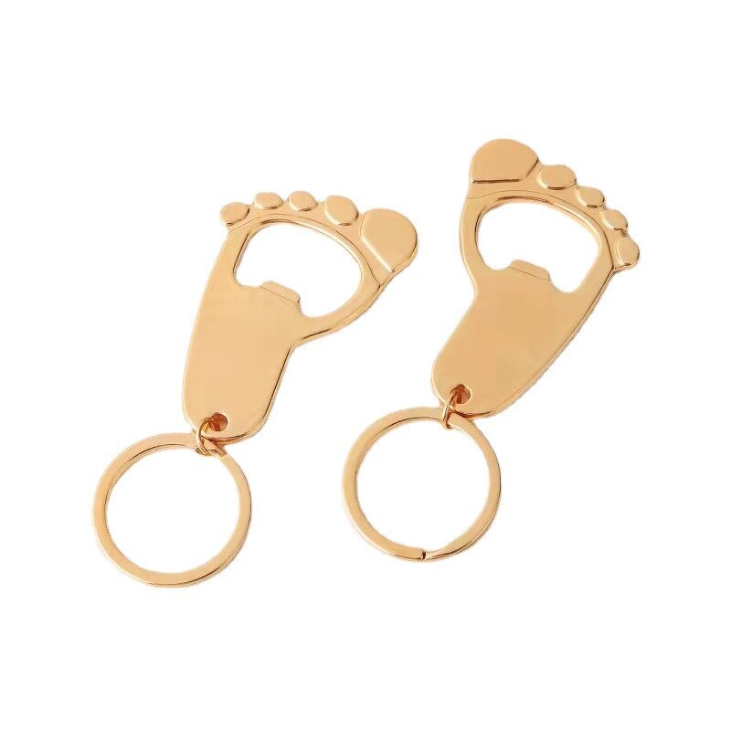 Bottle Opener Keychain Supplier - Cute Small Feet Metal Creative Wedding Gifts