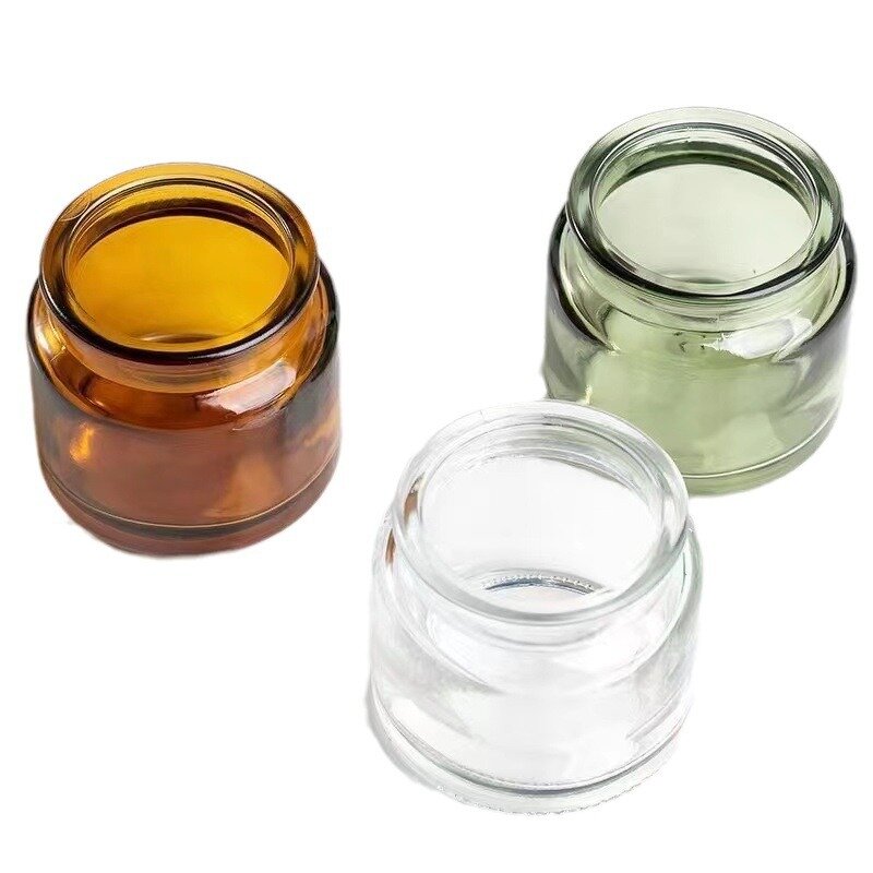 Glass Candle Jars Supplier - 100ML Empty Amber with Wooden Lids Custom
