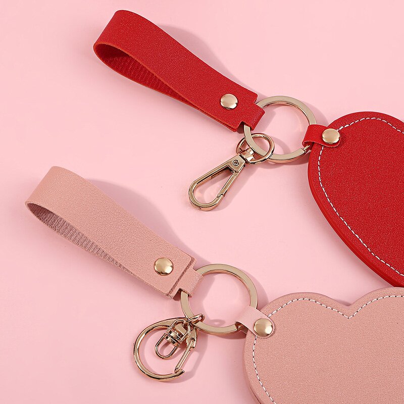 Makeup Mirror Keychain Manufacturer - Cute Heart Shaped Foldable Handheld