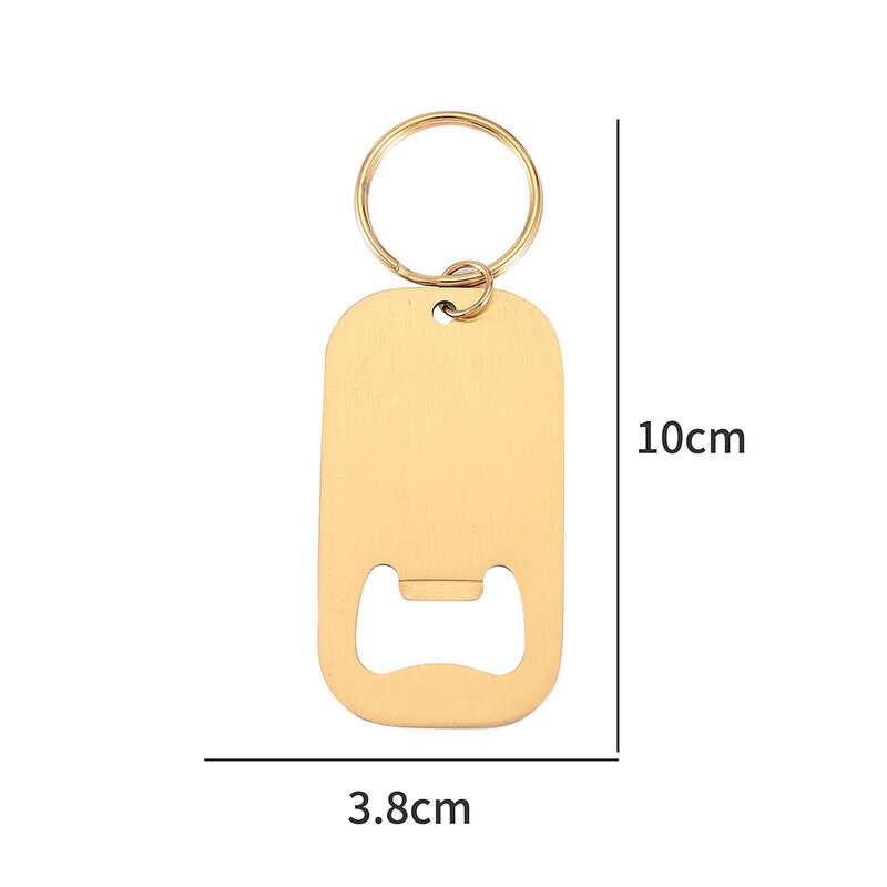 Bottle Opener Keychain Supplier - Custom Logo Stainless Steel Flat Small Beer