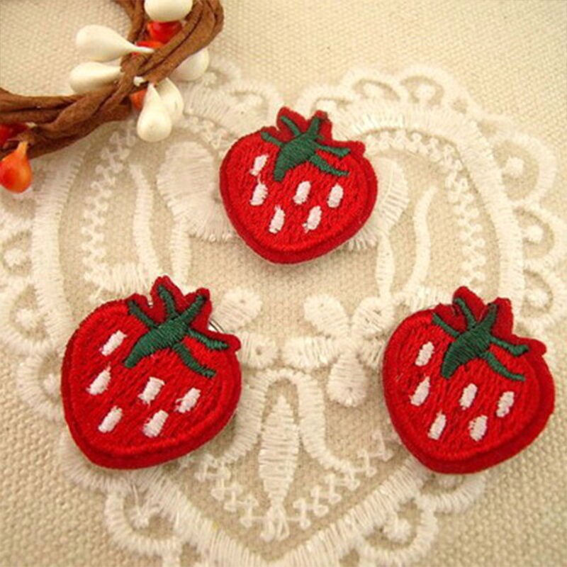 Embroidery Patch Labels Supplier - Reusable Custom Cute Strawberry