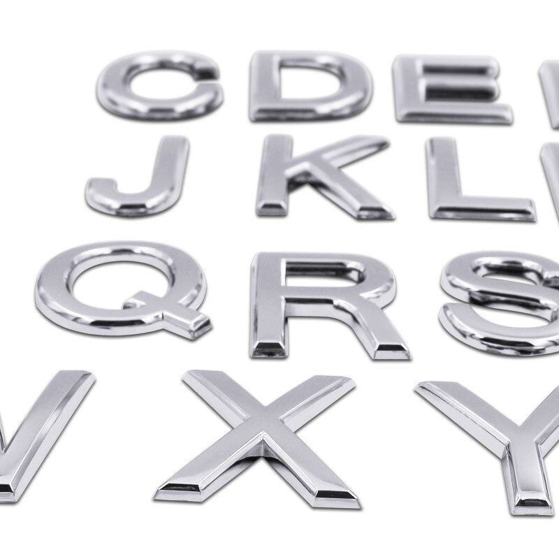Car Emblem Sticker Supplier - Custom Logo Abs 3D Letter A-Z Self-adhesive