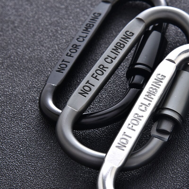 Carabiners Keychain Supplier - Large D Shape Locking Heavy Duty Aluminum