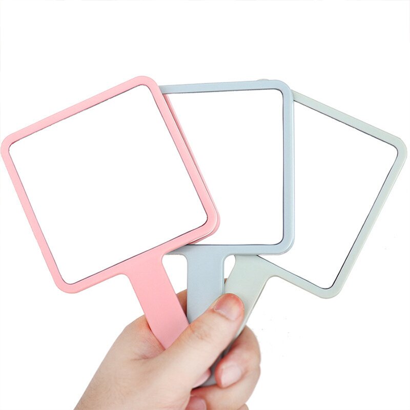 Make up Mirror Manufacturer - Plastic Hand Square Travel with Handle Custom