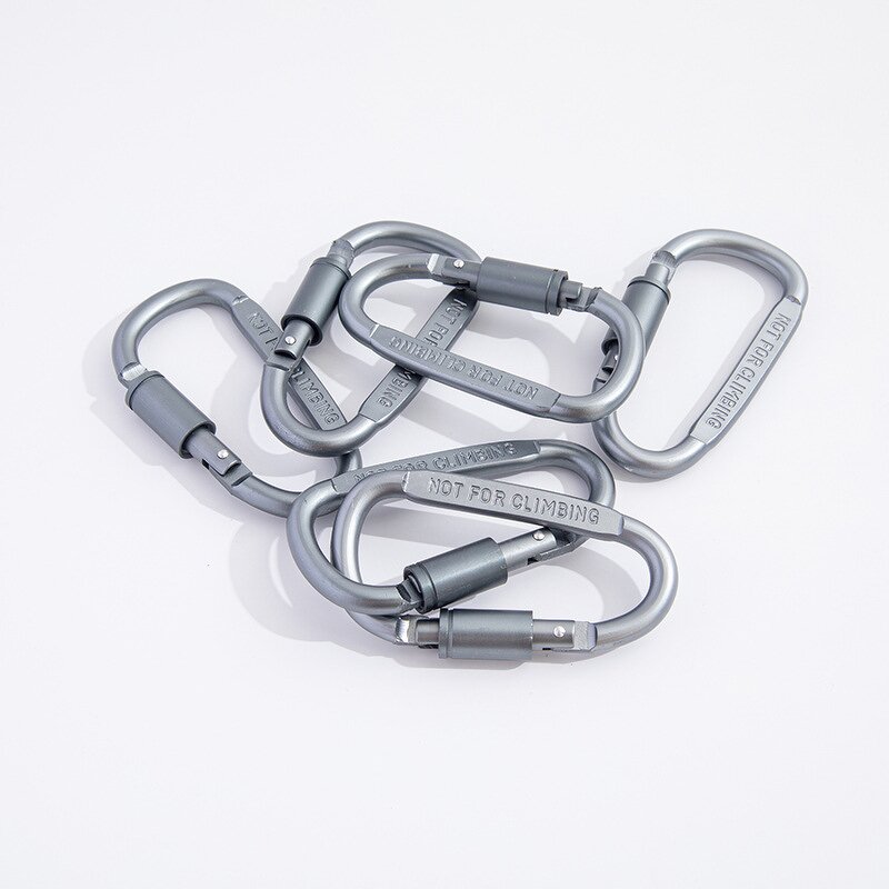 Carabiners Keychain Supplier - Large D Shape Locking Heavy Duty Aluminum