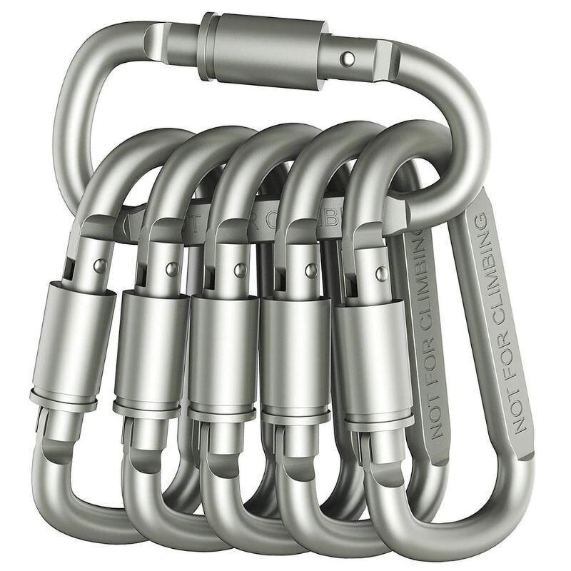 Carabiners Keychain Supplier - Large D Shape Locking Heavy Duty Aluminum