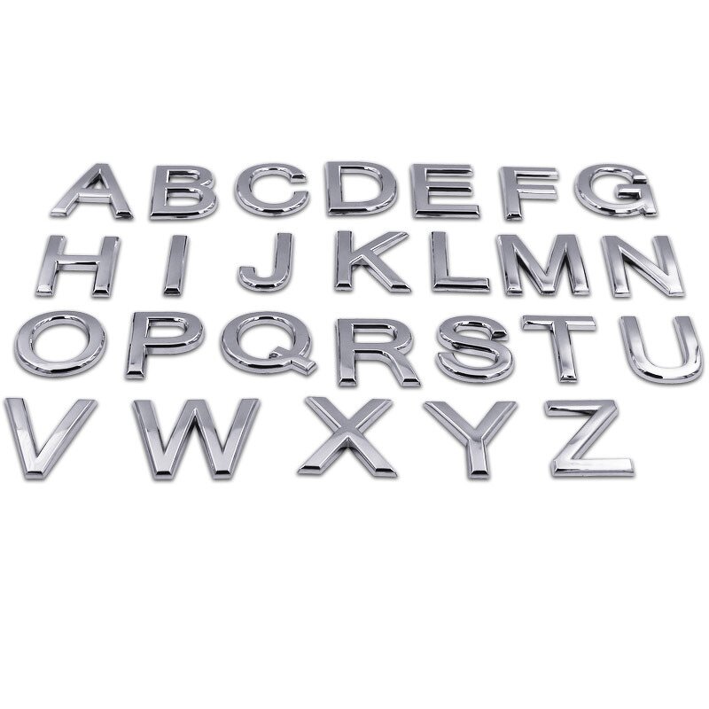Car Emblem Sticker Supplier - Custom Logo Abs 3D Letter A-Z Self-adhesive