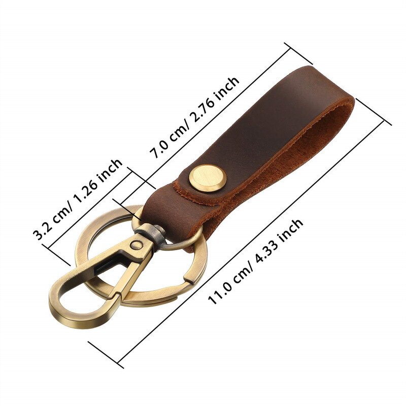Leather Keychain Supplier - Luxury Genuine Leather Men Car Key Holder