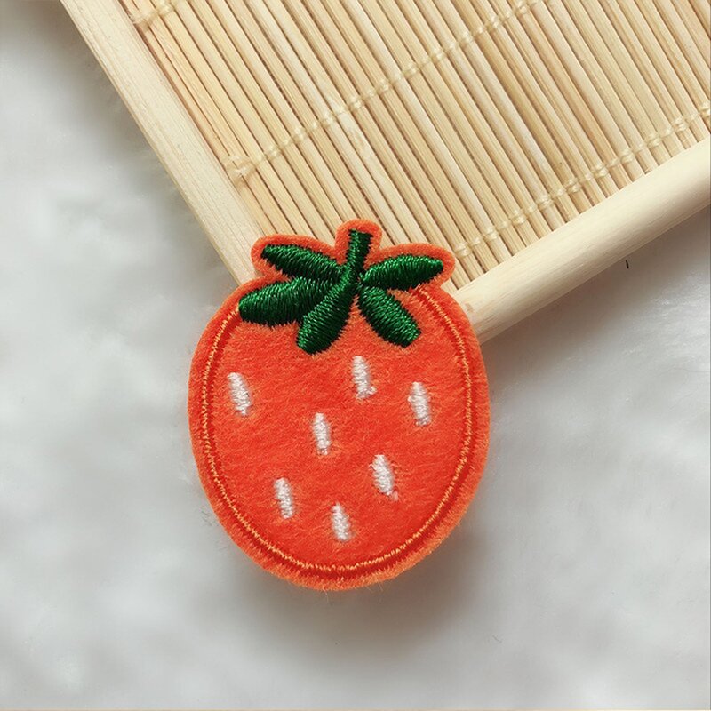 Embroidery Patch Labels Supplier - Reusable Custom Cute Strawberry