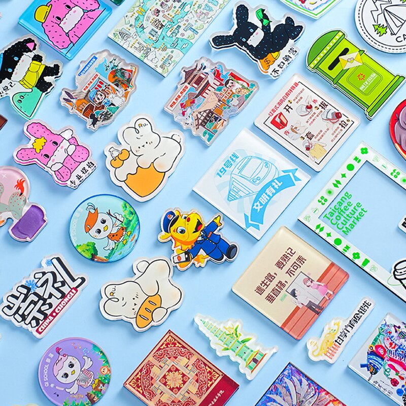 Fridge Magnets Supplier - Custom Logo Square Acrylic Cute Cartoon