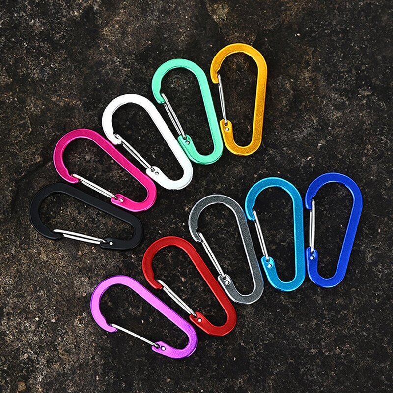 Carabiner Clip Keychain Supplier - Lightweight Aluminum Alloy D Shape Spring