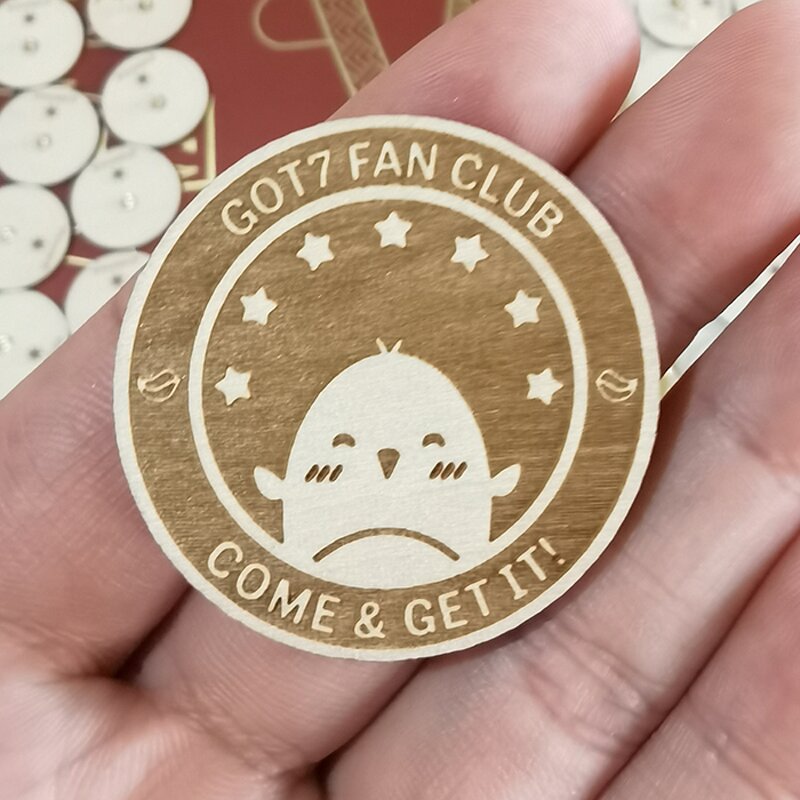 Wood Lapel Pins Supplier - Custom Laser Engraving Brooch ID Name Badge