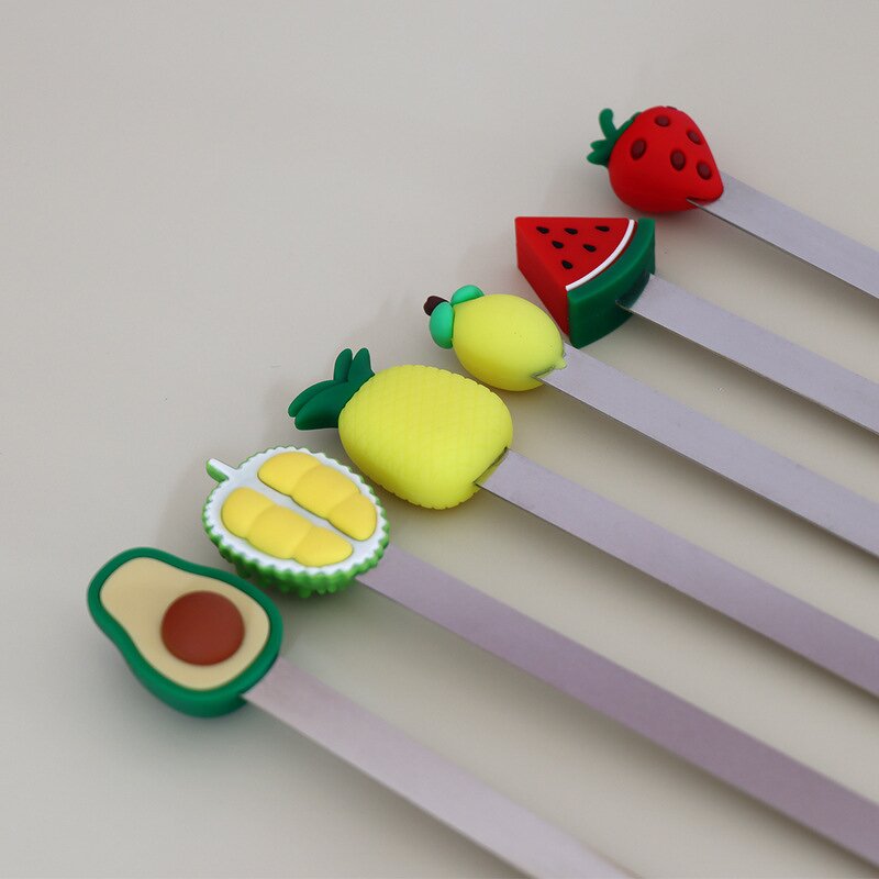 Bookmarks Supplier - Cute 3D PVC Fruit for Book Office Stationery Supplies