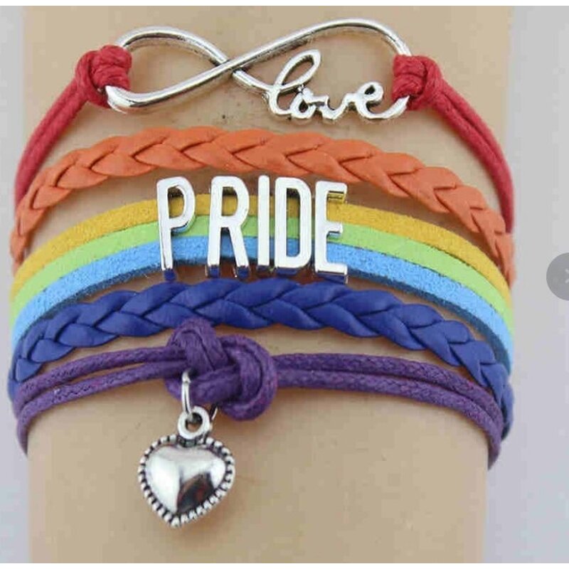 Bracelets Supplier - Punk Fashion Country Name Woven PU Alloy Leather