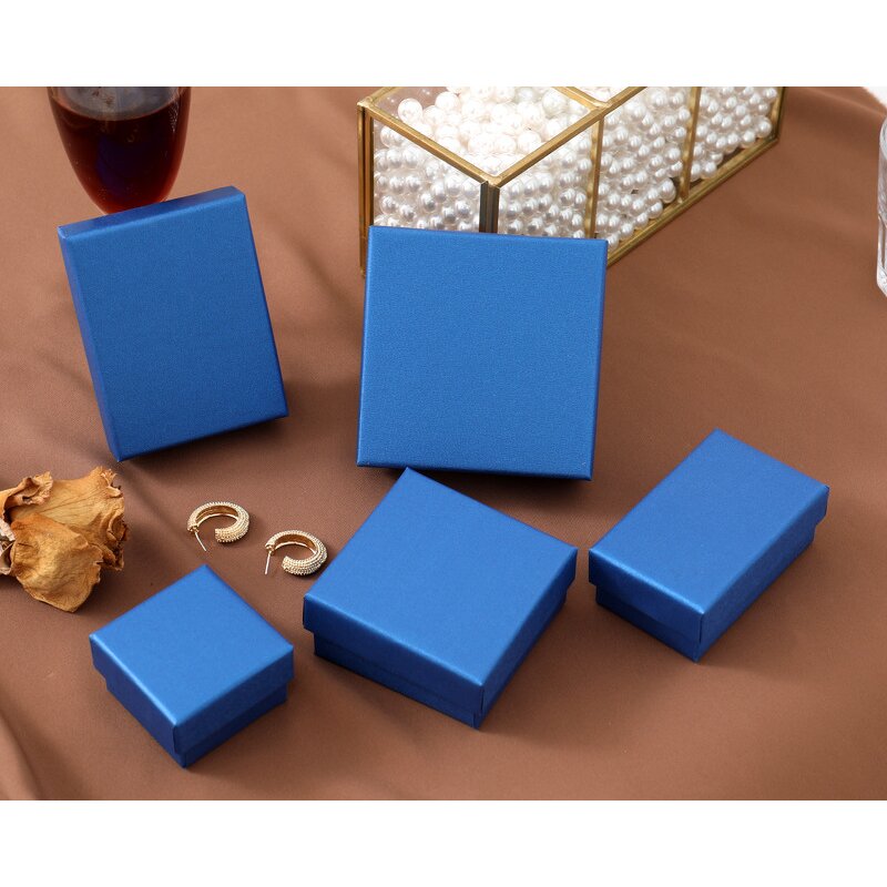 Jewelry Packaging Boxes Supplier - Luxury Peacock Blue Small Cardboard Paper