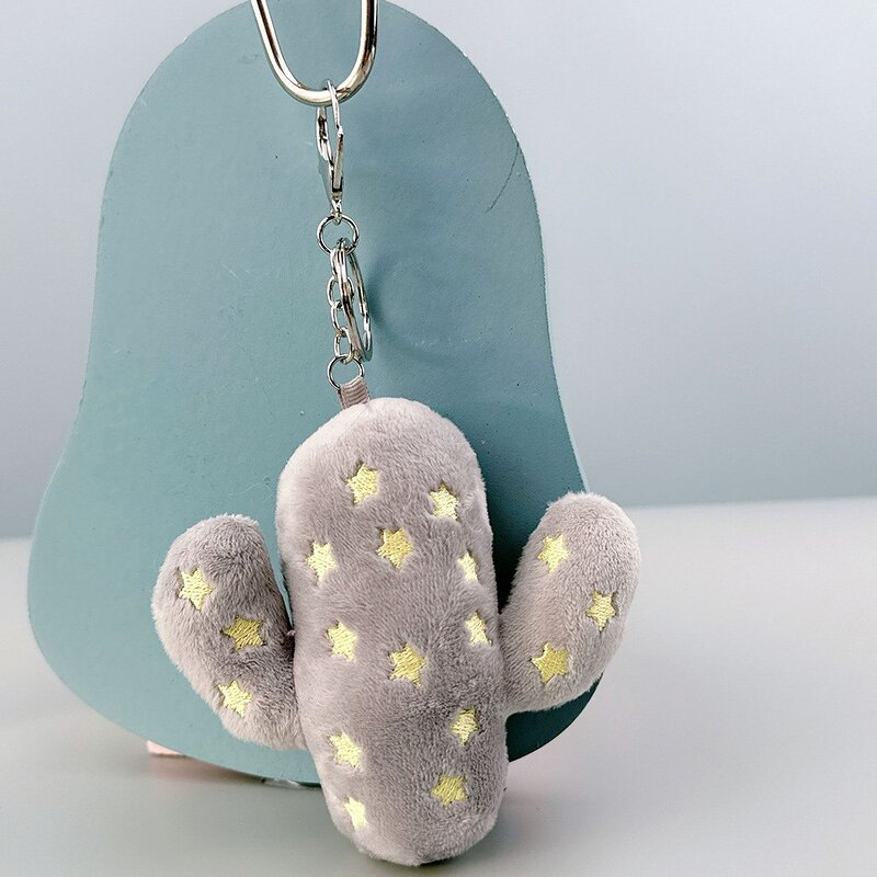 Plush Toy Keychain Supplier - Cute Fluffy 3d Cactus Backpack Doll Pendant
