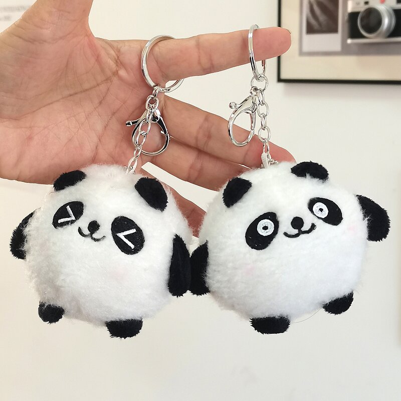Plush Toy Keychain Manufacturer - Cute Fluffy Mini Panda Doll Backpack Pendant