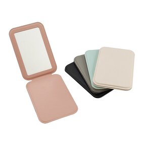 Pocket Makeup Mirrors Factory - Custom Logo Portable Folding PU Leather