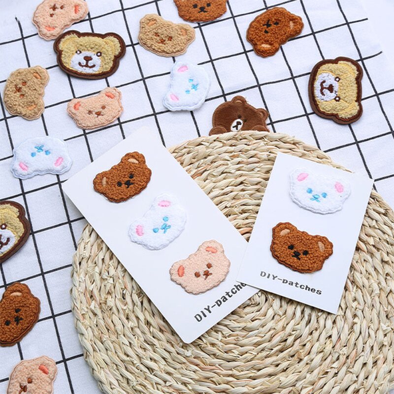 Chenille Patches Manufacturer - Kawaii Cute Bear Head Adhesive Iron on