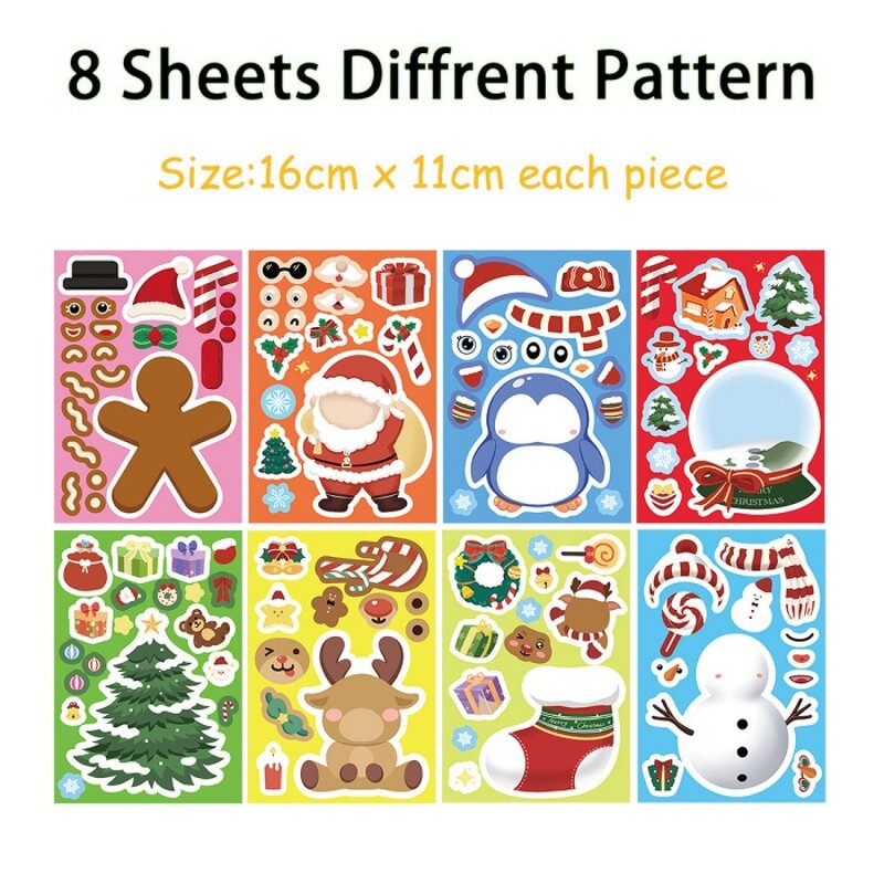 Paper Sticker Manufacturer - Waterproof Self-Adhesive Christmas Puzzle Cartoon