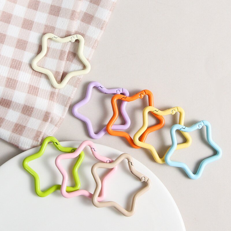 Carabiner Clip Keyring Manufacturer - Colorful Star Shape Spring Snap Hook