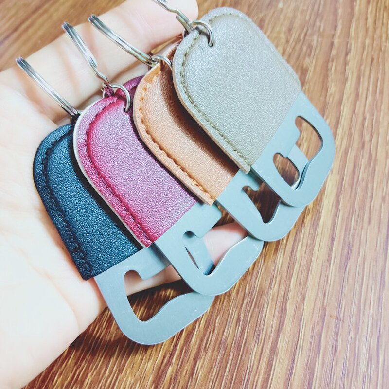 Bottle Opener Keychain Manufacturer - Stainless Steel Beer Opener PU Leather