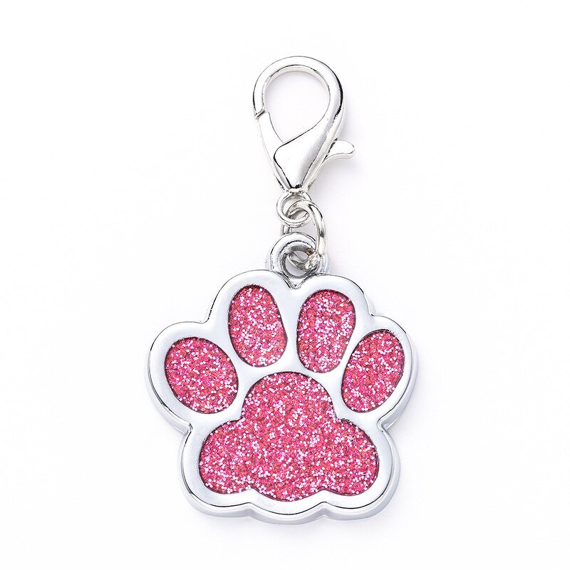 Pet Collar Name Tag Manufacturer - Personalized Glitter Paw Cat Dog Sublimation