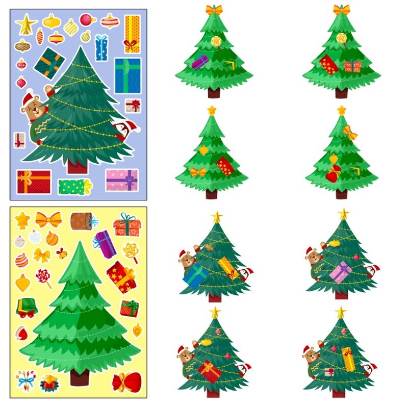 Window Stickers Supplier - DIY Celebration Kids' Merry Christmas Tree Puzzle