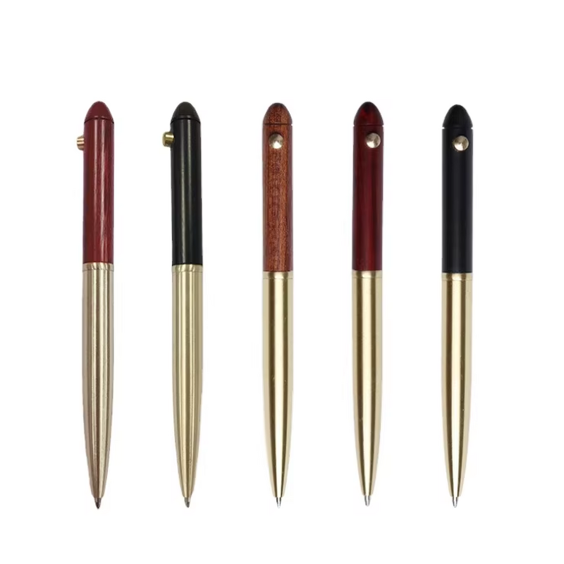 Ballpoint Pen Supplier - Custom Logo Chinese Style Rose Wood & Copper Rotary