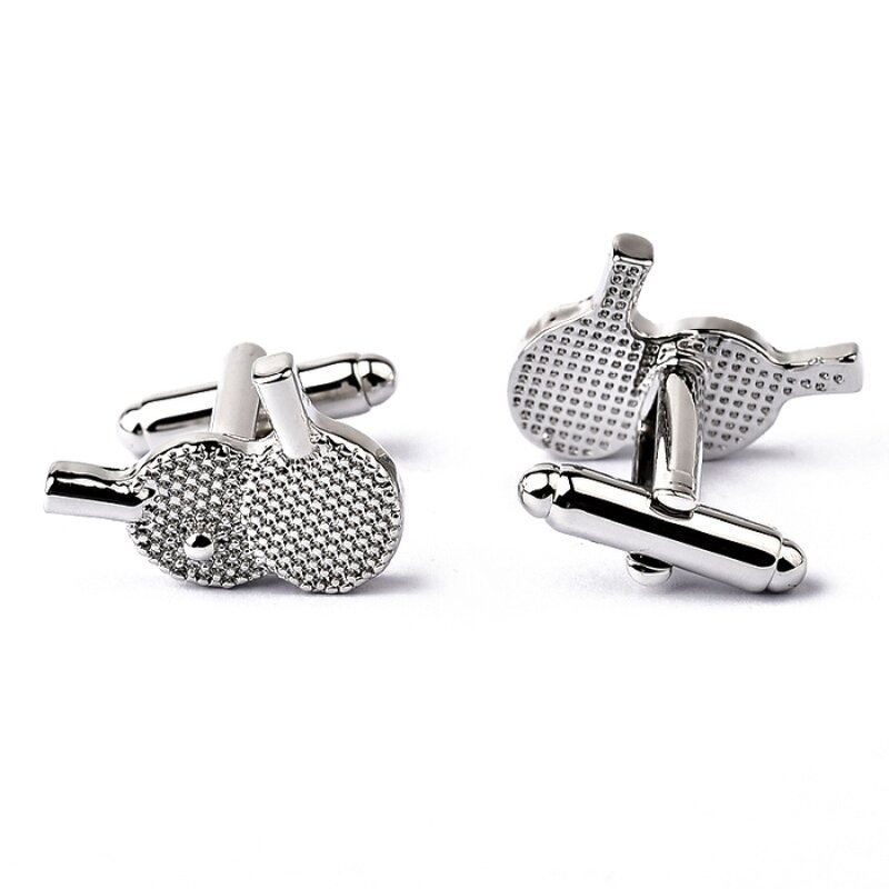 Cufflinks Factory - Personality Creative Table Tennis Men Silver for Shirt
