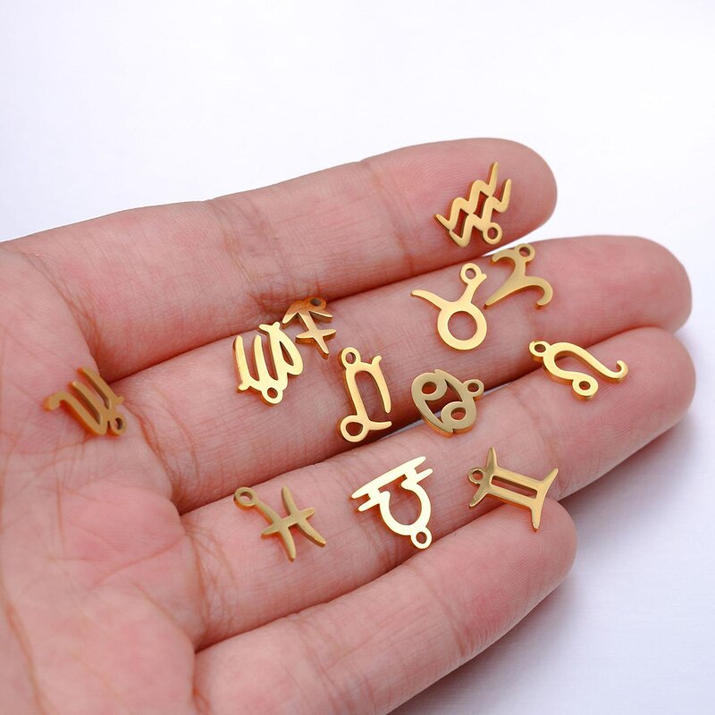 Charm Pendant Manufacturer - Mini Metal Constellation Gold Plated Stainless