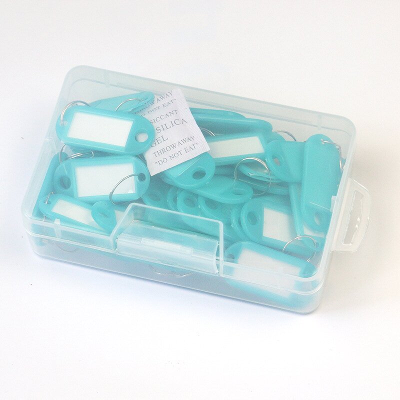 Key Tags Supplier - 50pcs Pack Plastic with Split Key Ring Label Window