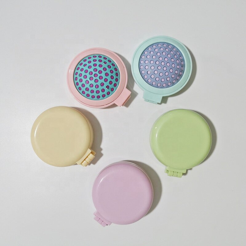 Travel Hair Brush Mirror Supplier - Custom Logo Round Folding Pocket with Comb