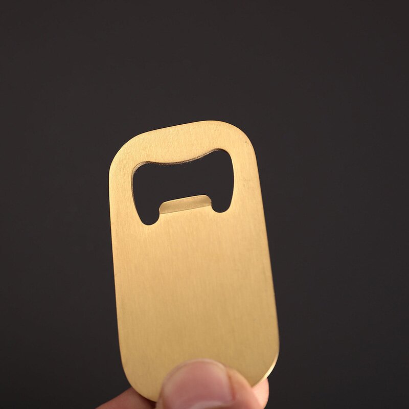Bottle Opener Keychain Supplier - Custom Logo Stainless Steel Flat Small Beer