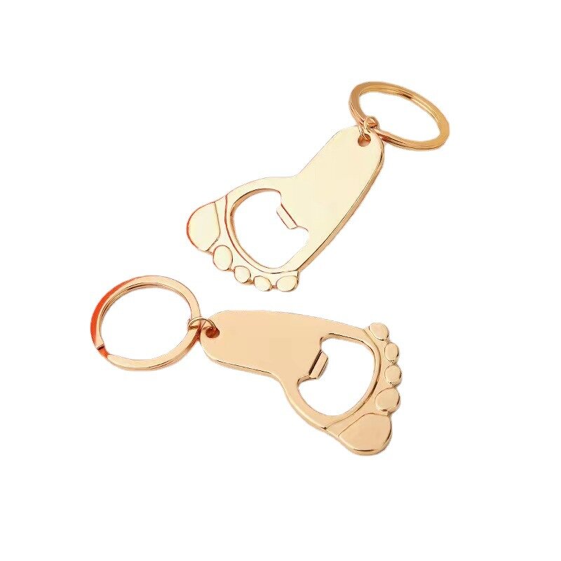 Bottle Opener Keychain Supplier - Cute Small Feet Metal Creative Wedding Gifts