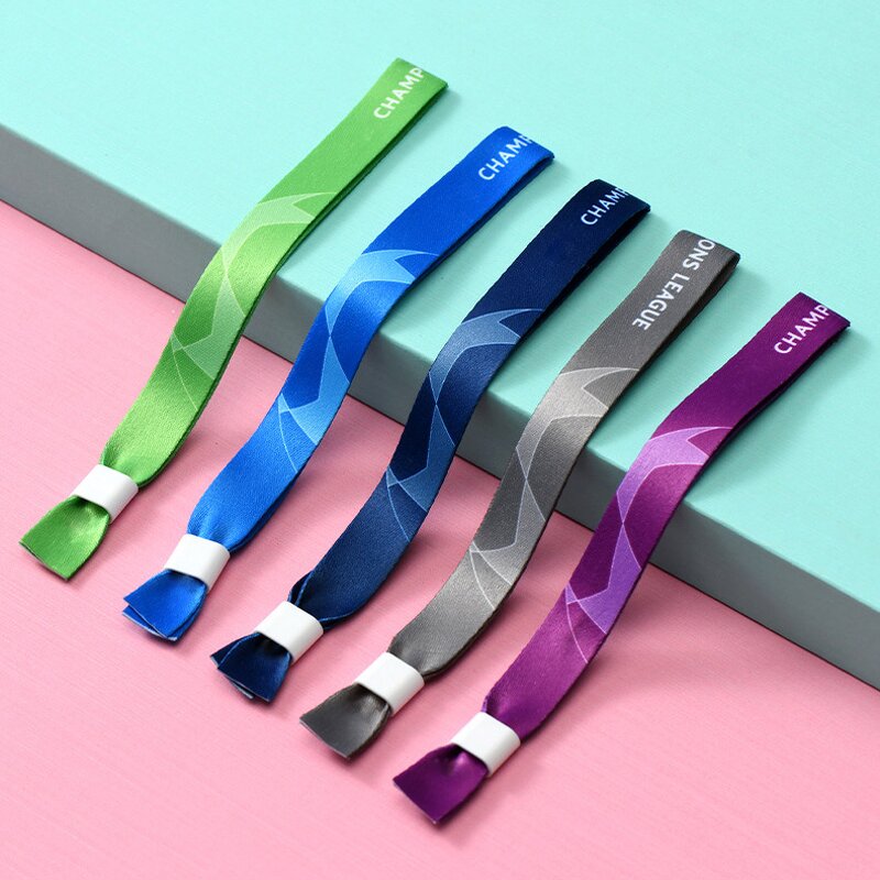 Wristbands Supplier - Promotional Polyester Fabric Custom Printing Adjustable