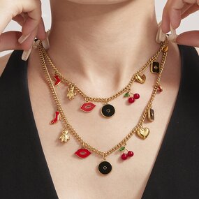 Necklaces Manufacturer - Custom Fashion Hard Enamel Stainless Steel Chokers