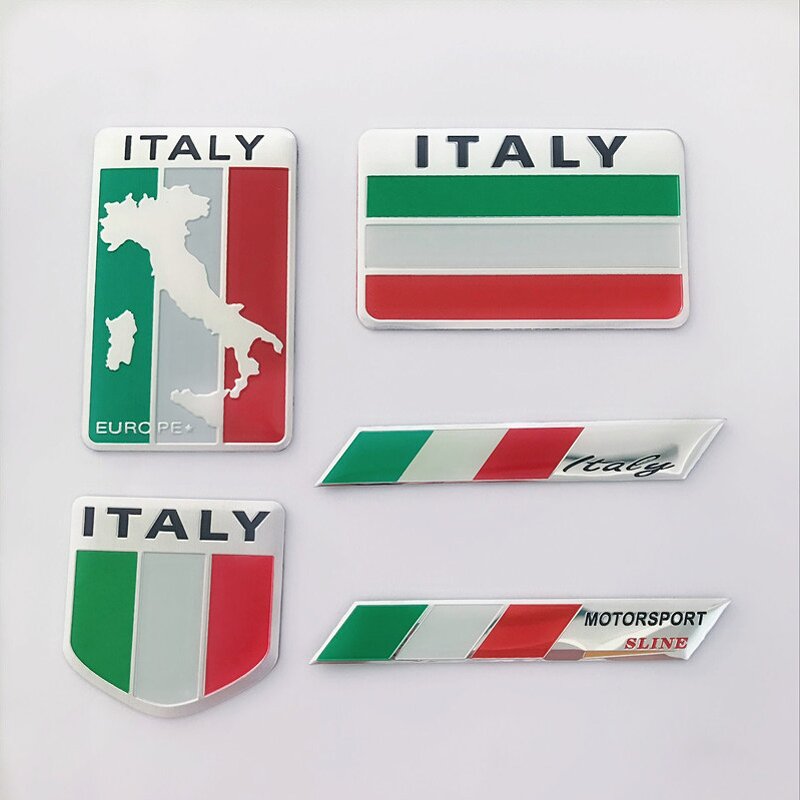 Car Emblem Badges Manufacturer - Italy Flags Aluminum Alloy Custom Logo