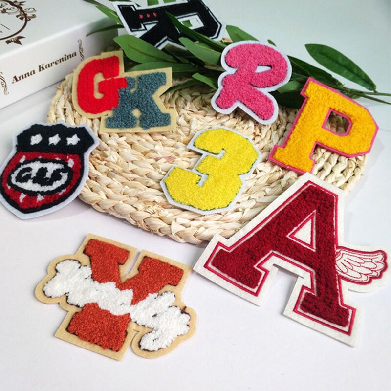Embroidered Badges Factory - Sew on Number English Alphabet Letter Chenille