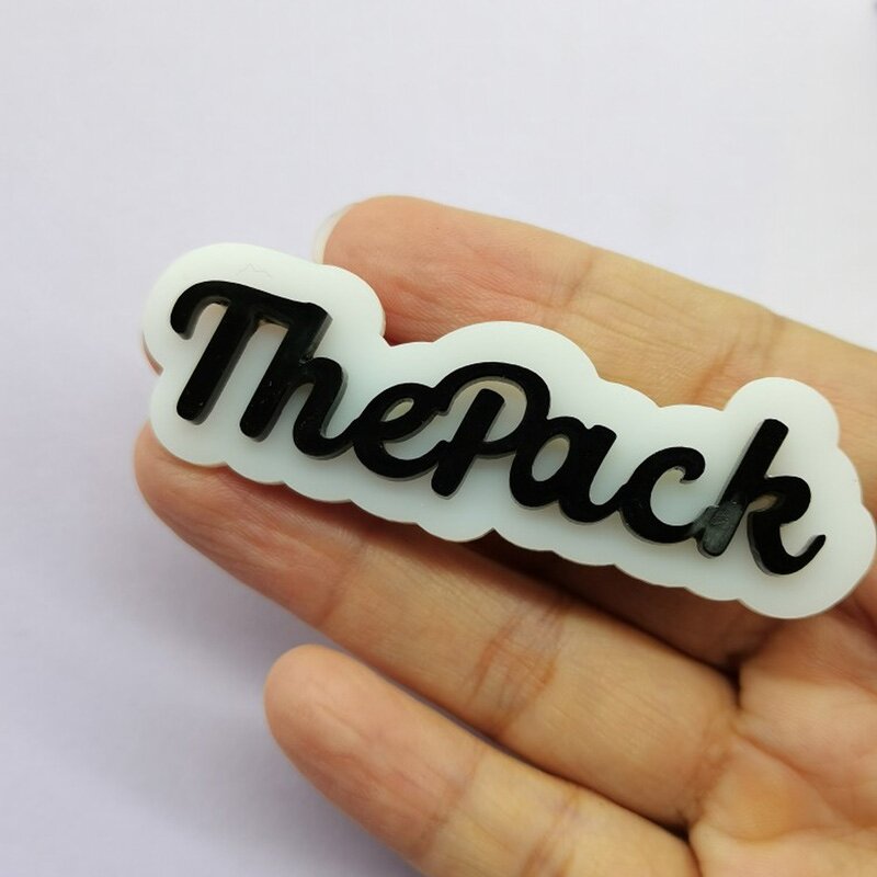 Name Tag Manufacturer - Custom Glitter Acrylic 3D Plastic ID with Pins